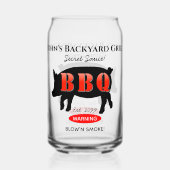 Achtertuin Grill Master Grilling BBQ Bier Blikvorm Glas (Voorkant)