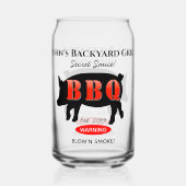 Achtertuin Grill Master Grilling BBQ Bier Blikvorm Glas (Achterkant)