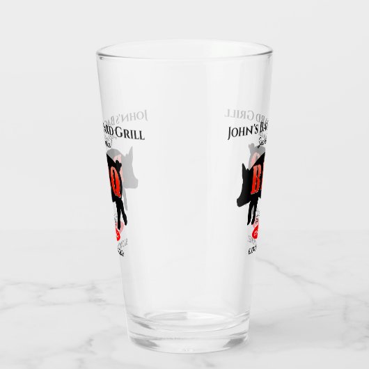 Achtertuin Grill Master Grilling BBQ Pint Bier Glas (Rechts)