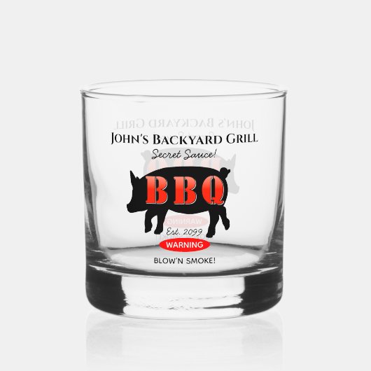 Achtertuin Grill Master Grilling BBQ Rocks Whisky Glas (Voorkant)