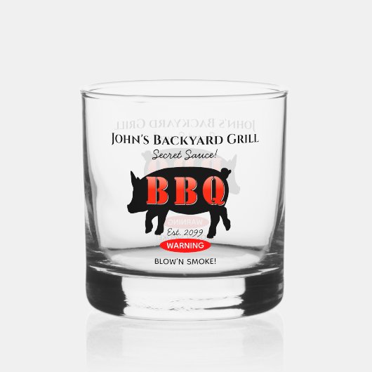 Achtertuin Grill Master Grilling BBQ Rocks Whisky Glas (Achterkant)
