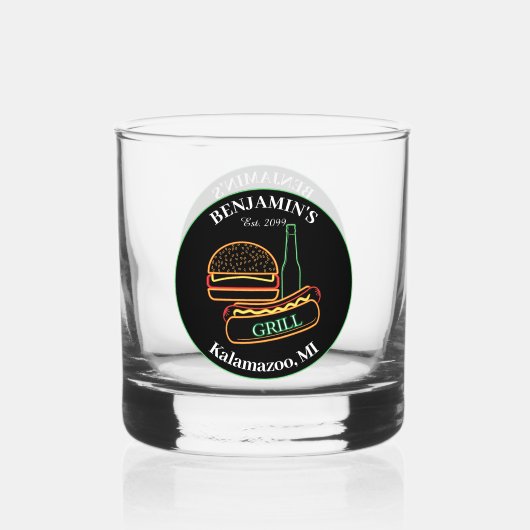 Achtertuin Grill met Burgers Drinkware Cocktail Whisky Glas (Voorkant)