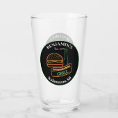 Achtertuin Grill met Burgers Drinkware Pint Bier Glas (Achterkant)