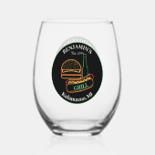 Achtertuin Grill met Burgers Drinkware Wijnglas Zonder Voet (Achterkant)