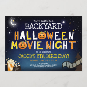 Achtertuin Halloween Film Night Scary Boy Verjaard Kaart