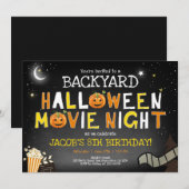Achtertuin Halloween Film Night Scary Boy Verjaard Kaart (Voorkant / Achterkant)