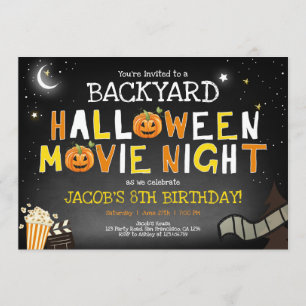 Achtertuin Halloween Film Night Scary Boy Verjaard Kaart