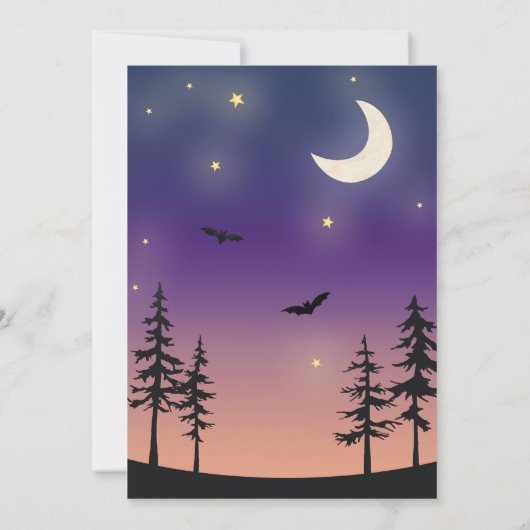 Achtertuin Halloween Film Night Verjaardagsfeest Kaart (Achterkant)