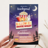 Achtertuin Halloween Film Night Verjaardagsfeest Kaart