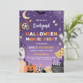 Achtertuin Halloween Film Night Verjaardagsfeest Kaart (Staand voorkant)