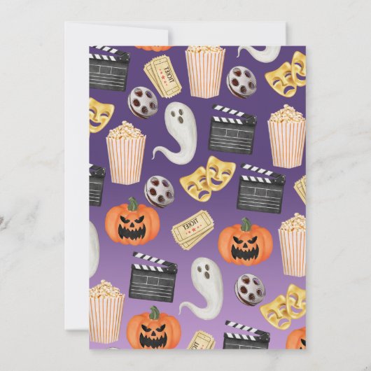 Achtertuin Halloween Film Night Verjaardagsfeest Kaart (Achterkant)