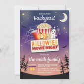 Achtertuin Halloween Movie Night Party Kaart (Voorkant)
