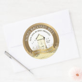 Achtertuin Hives Honing Pure Raw Honing Goud Ronde Sticker (Envelop)