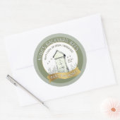 Achtertuin Hives Honing Pure Raw Honing Groen Goud Ronde Sticker (Envelop)