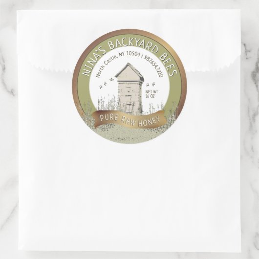 Achtertuin Hives Honing Pure Raw Honing Koper Groe Ronde Sticker (Tas)