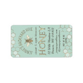 Achtertuin Honingbij met Honingraat Groen Etiket (Voorkant)