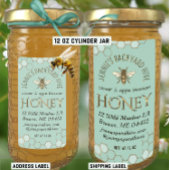 Achtertuin Honingbij met Honingraat Groen Etiket