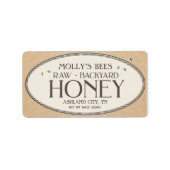 Achtertuin honingetiket (horizontaal) Ovaal op Kra Etiket (Voorkant)