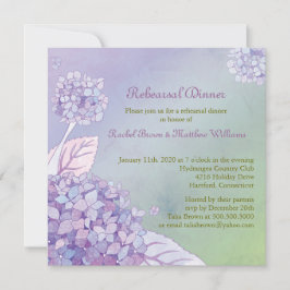 Achtertuin Hydrangea bruiloft repetitie diner Kaart