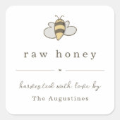 Achtertuin imker vierkante honing pot cadeau label (Voorkant)