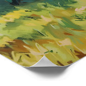 Achtertuin - Impressionistische stijl Bloemenkunst Poster (Hoek)