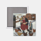 Achtertuin in Winter Magneet (Voorkant / Achterkant)