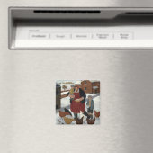 Achtertuin in Winter Magneet (Insitu (Vaatwasser))