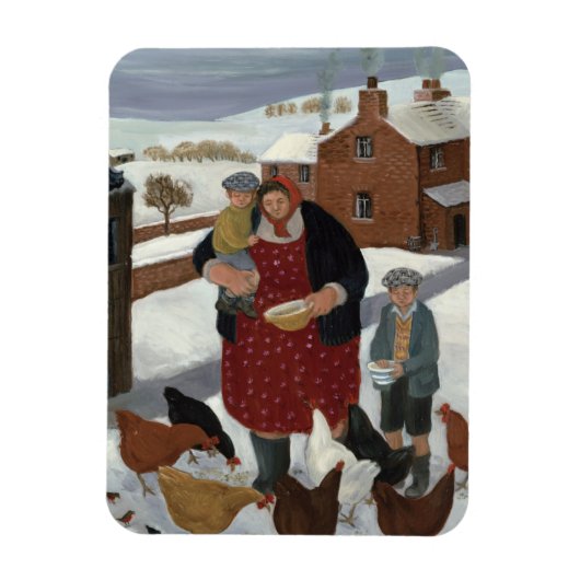 Achtertuin in Winter Magneet (Verticaal)