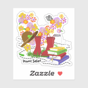 Achtertuin Insectensafari met bloemen Sticker