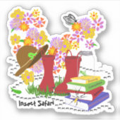 Achtertuin Insectensafari met bloemen Sticker (Voorkant)