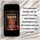 Achtertuin kampvuur uitnodiging