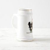 Achtertuin kippenboer met roosterontwerp bierpul (Voorkant links)