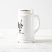 Achtertuin kippenboer met roosterontwerp bierpul (Voorkant rechts)