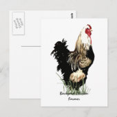 Achtertuin kippenboer met roosterontwerp briefkaart (Voorkant / Achterkant)