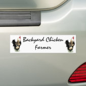 Achtertuin kippenboer met roosterontwerp bumpersticker (Op auto)