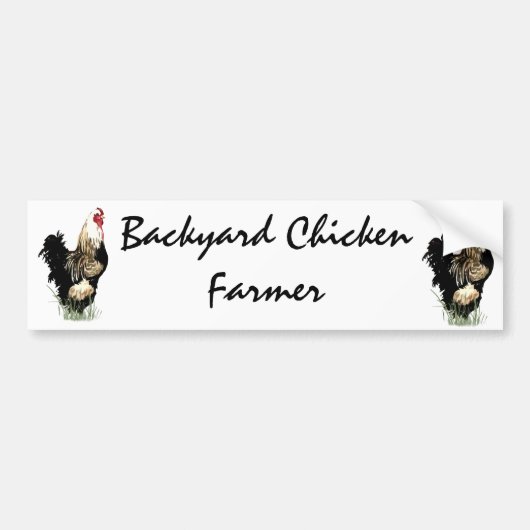 Achtertuin kippenboer met roosterontwerp bumpersticker (Voorkant)