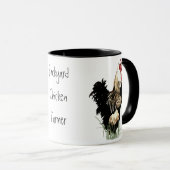 Achtertuin kippenboer met roosterontwerp mok (Voorkant rechts)