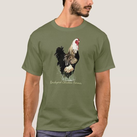 Achtertuin kippenboer met roosterontwerp t-shirt (Voorkant)