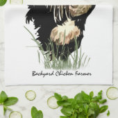 Achtertuin kippenboer met roosterontwerp theedoek (Gevouwen)