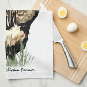 Achtertuin kippenboer met roosterontwerp theedoek (Quarter Fold)