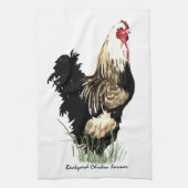 Achtertuin kippenboer met roosterontwerp theedoek (Verticaal)