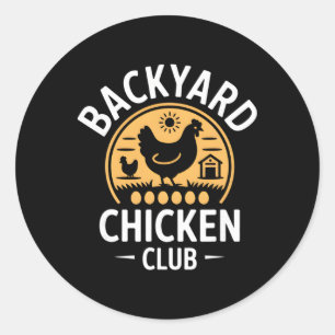 Achtertuin Kippenclub Verse Eieren Dagelijkse Boer Ronde Sticker