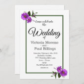 Achtertuin Lavander Daisy Uitnodiging (Voorkant / Achterkant)