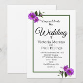 Achtertuin Lavendel Madeliefje Uitnodiging (Voorkant / Achterkant)