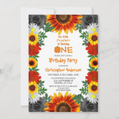 Achtertuin najaar Floral Little Pumpkin Birthday Kaart (Voorkant)