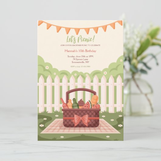 achtertuin picknick kaart (Staand voorkant)