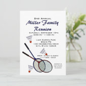 Achtertuin picknick spelletjes / badminton kaart (Staand voorkant)