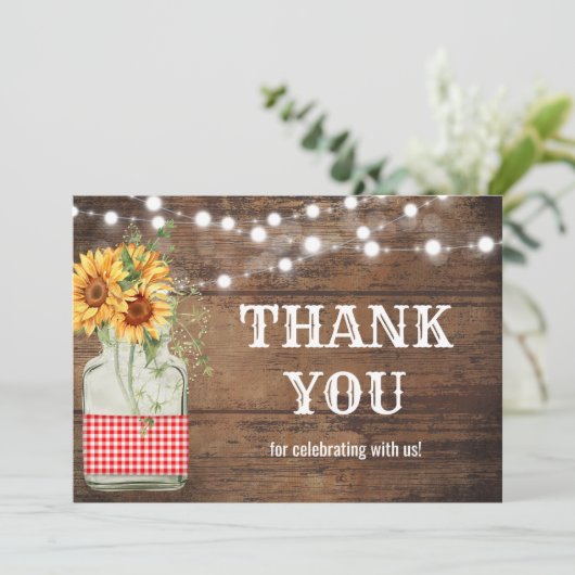 Achtertuin picknickfeest bedankkaart (Staand voorkant)