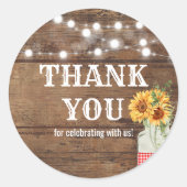 Achtertuin picknickfeest ronde sticker (Voorkant)