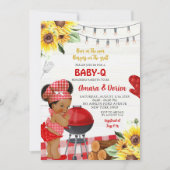 Achtertuin Red Gingham Baby-Q Afro Meisje Baby sho Kaart (Voorkant)